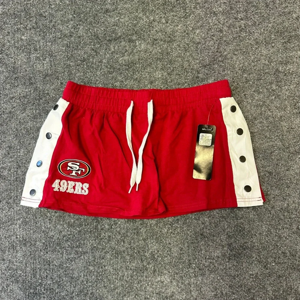 Forever 21 Skort Womens Size S Red SF 49ers Snap Button Athletic Game Day New